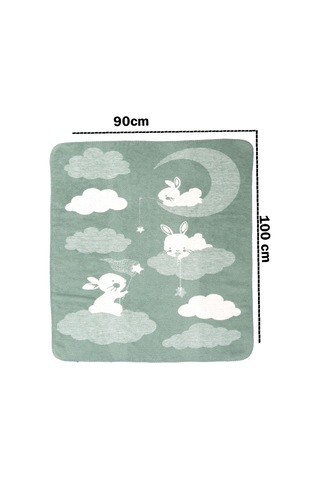 Yumuşak Bebek Çocuk Battaniyesi Mevsimlik 90x100 Cm Yeşil