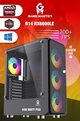 Game Master R14 R5-5500 16 GB 512 GB M.2 SSD RX6600LE 8 GB Free Dos Masaüstü Oyuncu Bilgisayarı