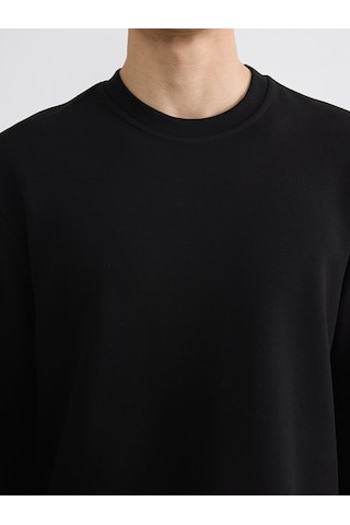 Lcw Vision Siyah Bisiklet Yaka Erkek Sweatshirt
