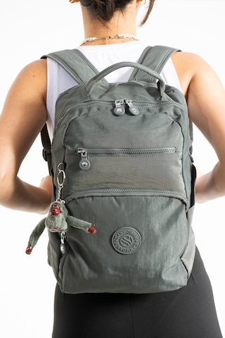 Sanmorris 3011 Unisex Suya Dayanıklı Krinkıl Kumaş Çok Gözlü Orta Boy Laptop Okul Ve Sırt Çantası Koyu Gri