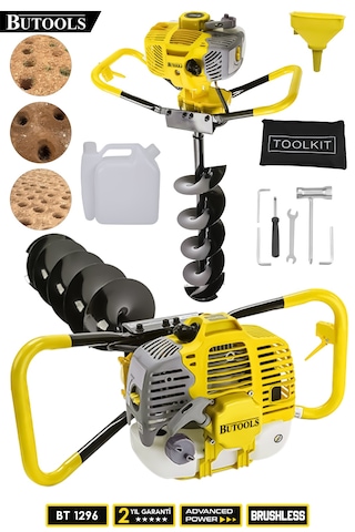Butools ST-31 14000RPM Benzinli Motorlu Toprak Burgu Makinesi Sarı