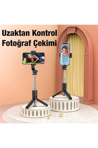 Hoco K17 Bluetooth Uzaktan Kontrol Selfie Çubuğu Tripod ve Stand Siyah