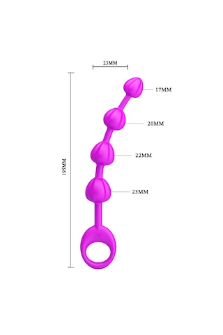 X-sense Baile Mor 4 Farklı Boyutta Sıralı 20 Cm Anal Boncuk Plug