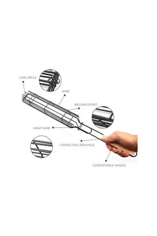 Didadodo Pratik Izgara Sepeti - Paslanmaz Çelik Şişlerle Balık Ve Sebze Pişirme 4'lü Set