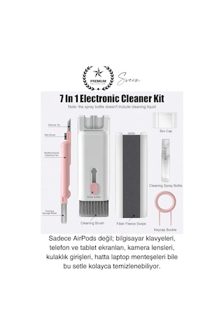 7in1 Bluetooth Kulaklık Temizleme Kalemi Klavye Telefon Tablet Elektronik Eşya Detaylı Temizlik Kiti