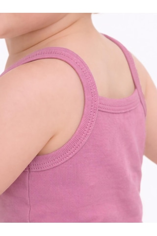 Civil Baby 5 Li Basıc İp Askılı 0-36 Ay Çıtçıtlı Badi - Pembe Pastel Pembe