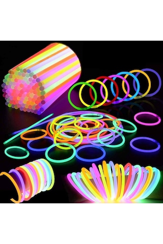 100 ADET GLOW STİCK IŞIKLI FOSFOR ÇUBUK NEON IŞIK GLOW PARTİ IŞIKLARI NEON IŞIKLI BİLEKLİK IŞIKLI NEON KOLYE YILBAŞI PARTİ IŞIKLARI