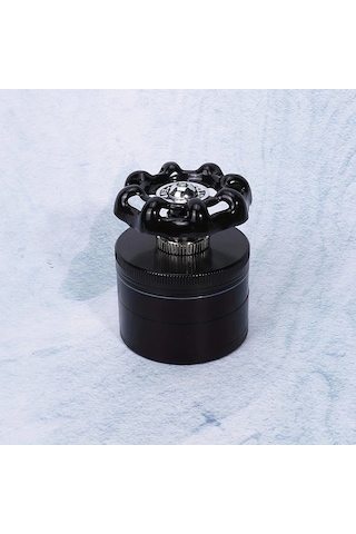 Elmpaly Siyah 50mm 4 Katman Manyetik Kapaklı Manuel Tütün Değirmeni Elektriksiz