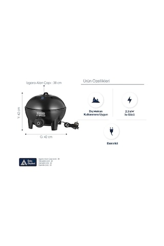 Aygaz Cadac Ebraai 40 2300 W Elektrikli Barbekü