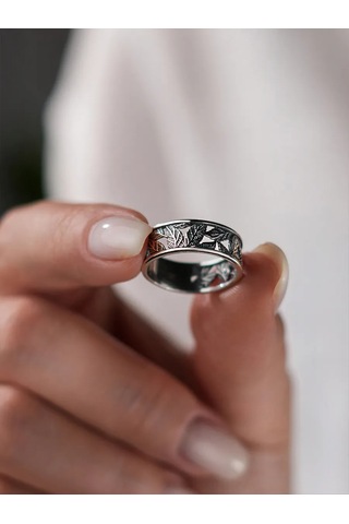 Lucente Yaprak Yüzük 925 Ayar Gümüş 226326425 Gri