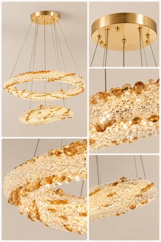 Modern Premıum Gold Led Avize 3 Renk Sarkıt Salon Yemek Odası Avizesi 140w