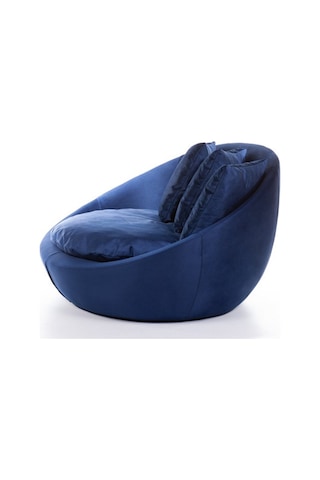 Miss Worble Fotelja Berjer Tekli Döner Koltuk Lacivert