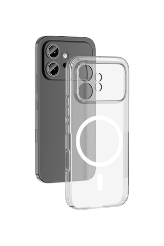 Honor 600 Kılıf M-safe Şarj Özellikli Ultra İnce Sert Pc Uyumlu Açık London Kapak Şeffaf