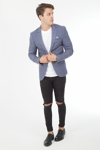 Sposo 5126 Dar Kalıp Yarım Astarlı Mavi Erkek Blazer Ceket Mavi