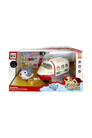 Sesli Sevimli Köpek Ve Yolcu Uçağı - Gri