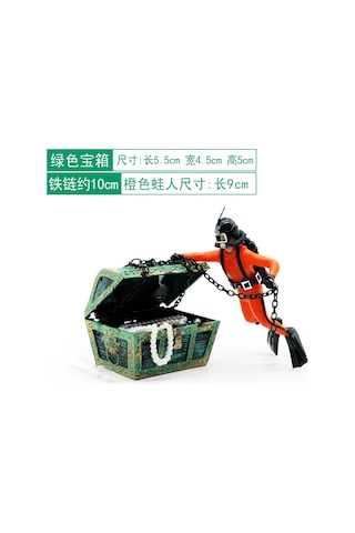 Youmex Akvaryum Zekâsı: Turuncu Kurbağa Adamlı Basınçlı Oksijenli Sandık, Gemi Enstitüsü Dekorasyonu - Dayanıklı Malzeme İle Kolay Kullanım