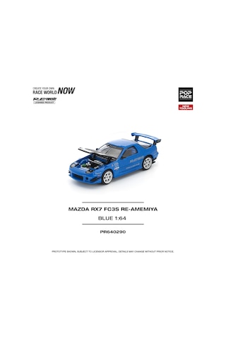 Pop Race 1:64 Mazda Rx-7 Fc3s Re-amemiya Blue Diecast Model Araba