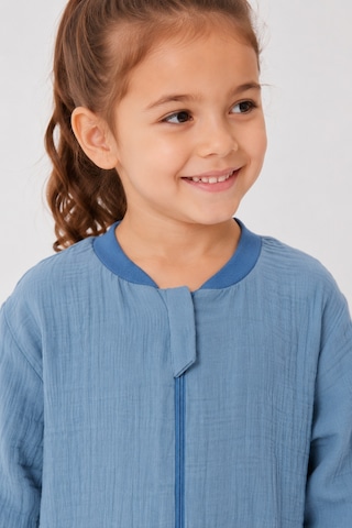 Babyhola Çocuk Uyku Tulumu 1-8 Yaş Unisex Uzun Kollu 1 Tog %100 Pamuk Müslin 2706 Mavi