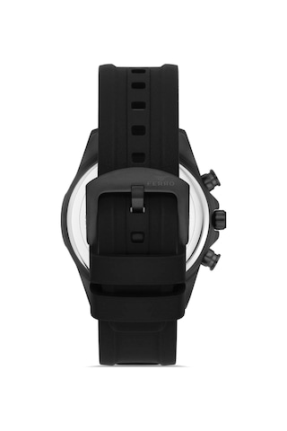 Ferro Fm31361d-g Quartz Siyah Silikon Kordon 44 Mm Erkek Kol Saati