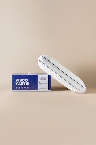 Cennet Yatak 2 Adet Collagen %100 Saf Visco Ortopedik Uyku Yastığı Beyaz