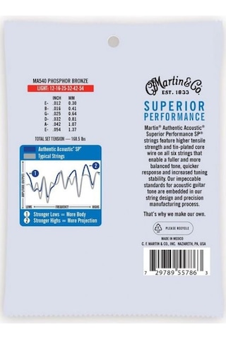 Martin Co Ma535pk3 Sp Phosphor Bronze Akustik Gitar Telleri Extra Light+ 11-52 3 Set