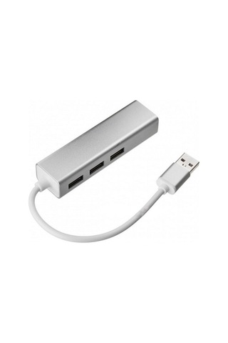 Triline Aluminyum USB To Rj45 Ethernet + USB 3 Port Hub Çoklayıcı