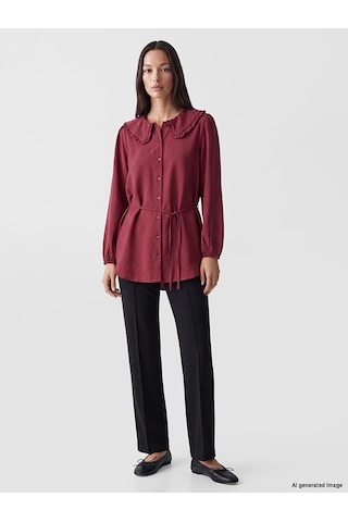 Lcw Everyday Bordo Bebe Yaka Modal Karışımlı Kadın Gömlek Tunik