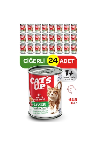 Cats Up Yaş Yetişkin Kedi Maması Ciğerli 415gr 24lü