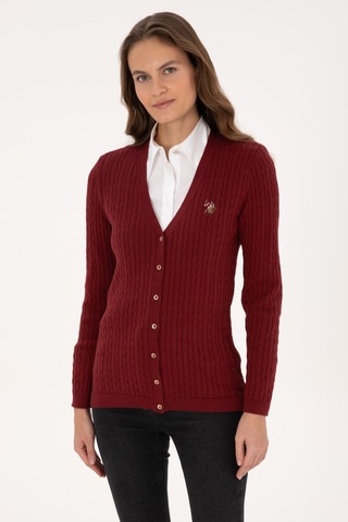U.s. Polo Assn. Kadın Bordo Hırka Triko 50317841-vr014 Bordo
