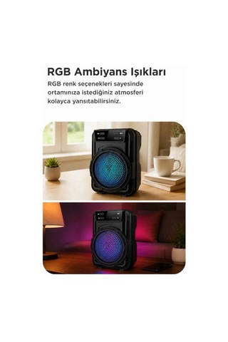 Delux Serisi Torima Bluetooth Hoparlör Gts-1346 Siyah Cep Aleti Mini Alet Işıklı Cihaz