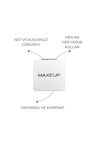 Maxeup Çift Taraflı Kapaklı Ayna Taşınabilir Cep Aynası Mini Makyaj Aynası Pocket Mirror Beyaz