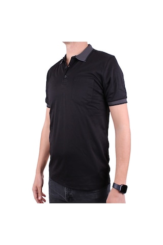 Twister Jeans Twister 2304 Siyah Günlük Kısa Kol Normal Kesim Pamuklu Polo Yaka Erkek Tişört Siyah