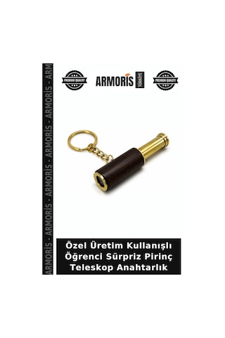 Özel Üretim Kullanışlı Öğrenci Sürpriz Pirinç Teleskop Anahtarlık