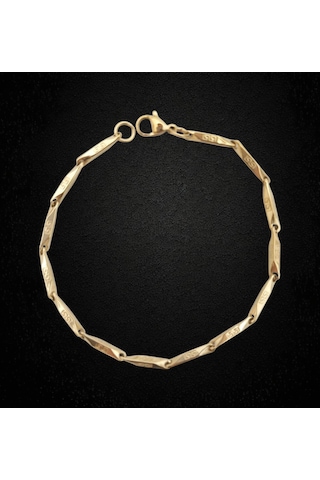 Çelik Bileklik Titanyum Melon Motifli Model 2 Mm 22 Cm Altın Sarısı Gold Altın