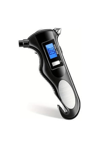 Boatshop1 1 Adet Siyah Evrensel Dijital Lastik Basınç Ölçer 150 Psı Pil Gücü 4 Ayar Araba Motosiklet Bisiklet