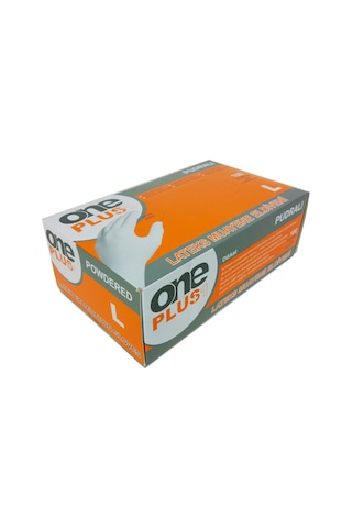 One Plus Pudralı Lateks Muayene Eldiveni 100'lü x 20 Paket