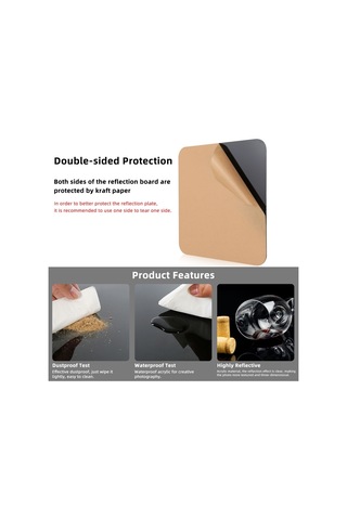 Puluz Fotoğrafçılık Akrilik Yansıtıcı Arka Plan Kartı 40 CM Siyah