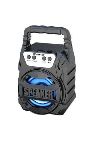 MS-1601BT Işıklı Radyolu Taşınabilir Bluetooth Hoparlör