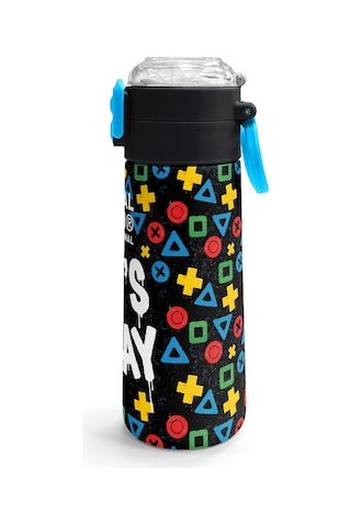 Coral High Kids Siyah Lets Play Desenli Pipetli Ve Direkt İçim Çelik Termos 500 Ml 38114 Siyah