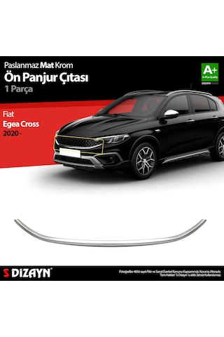 S-dizayn Fiat Egea Cross Krom Ön Panjur Çıtası 2020 Üzeri Mat Krom