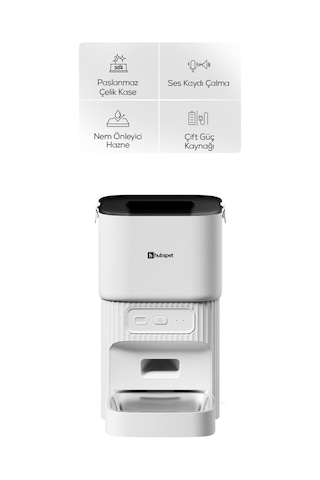 Akıllı Mama Kabı Ve Otomatik Su Pınarı Seti Wifi Mobil Kontrol 4l Mama 2.5l Su Paslanmaz Çelik Kase