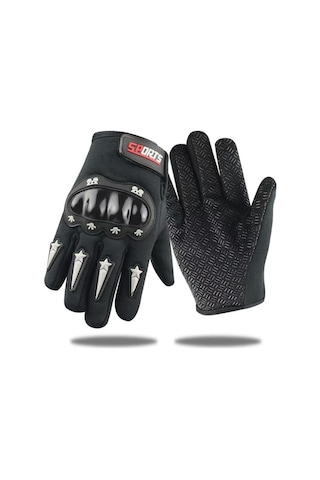 Çocuklar İçin Tam Korumalı Scooter Bisiklet Eldiveni Siyah