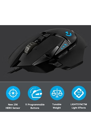 Logitech G502 Hero 25600 DPI Kablolu Mouse