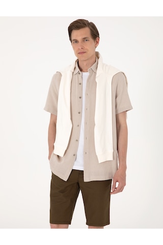 Pierre Cardin Erkek Bej Gömlek Kısa Kollu 50307070-vr011 Bej