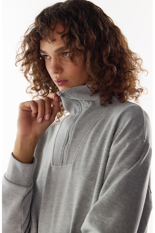Penti Gri Yarım Fermuarlı Şardonlu Sweatshirt Gri Melanj