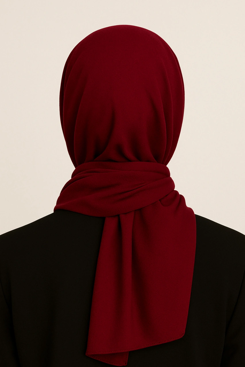 Mim Eşarp Pratik Çıtçıtlı Şal Bordo