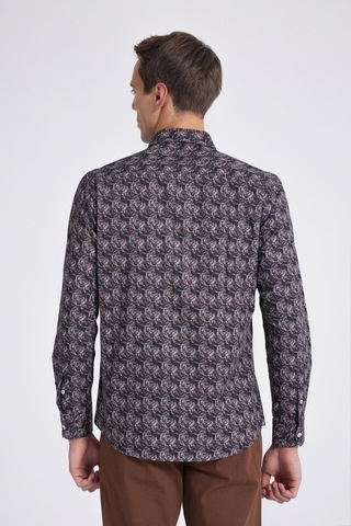 D's Damat Slim Fit Lacivert Baskılı Gömlek 1ec0221042599 Lacivert