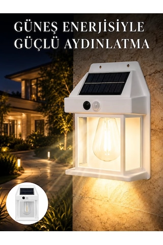 Hepsi Sensörlü Solar Led Dış Duvar Aydınlatma Yeni Nesil Najmaddin Çok Renkli