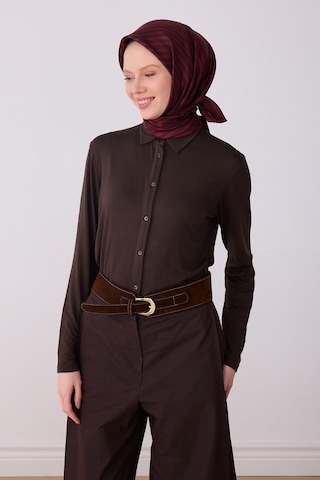 Geometrik Desen İpek Twill Eşarp - 2026 İlkbahar-yaz T 4325 Bordo