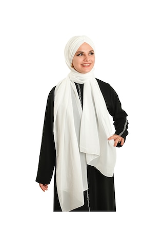 Hürrem Bone Krem Pratik Hazır Geçmeli Bone Şal Şifon Drapeli 2507 40 krem